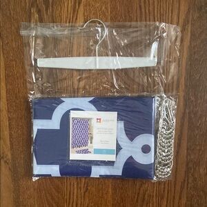 Blue and White Shower Curtain